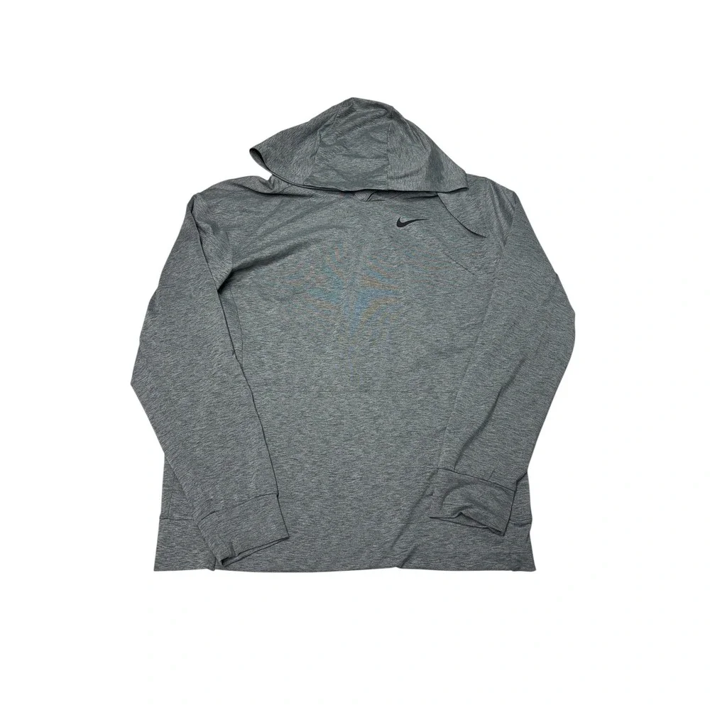 Nike Mens Dri-FIT Training Hoodie Heather Grey AT5689-344 Small‎